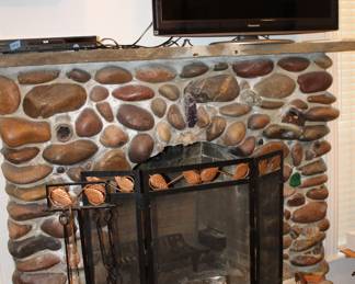 fireplace screen and tools; Panasonic 42"