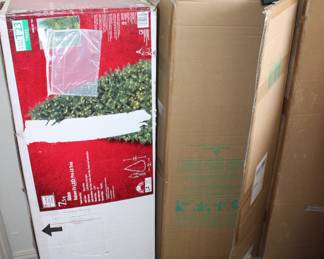 Christmas pre-lit trees in boxes