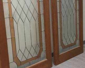 two doors - "stained glass" leaded and beveled