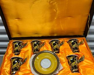 Versace "Barocco" 6 demitasses cups & saucers
