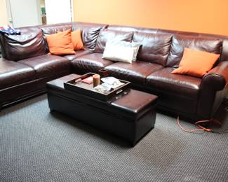 Macy's leather sectional sofa