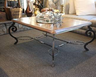 Wood & iron coffee table