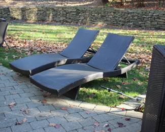 Pair chaise lounges (some losses)