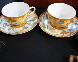 Pair Hermes cups & saucers
