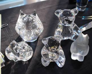 Steuben, Ralph Lauren, Daum & Baccarat crystal figures