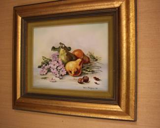 Dove Halperin painting on porcelain