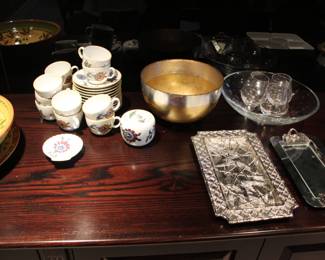 Aram bamboo tray; Kate Spade glassware