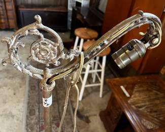 #44	Antique metal floor lamp 55" tall (no shade)	 $30.00 
