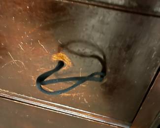 #27	Chest of drawers 5 drawer with carving with one divided drawer (as-is) missing one handle 33x19x50	 $125.00 
