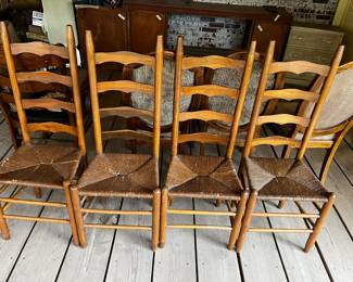 #34	Set of 4 ladder back as-is rushing seats 	 $80.00 
