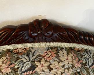 #4	Victorian couch Solid cushion Camel Back hand carved wood 86" long	 $100.00 
