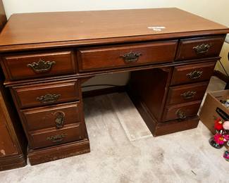 #23	Wood 7 drawer knee hole Desk (as-is finish) 48x24x31	 $75.00 
