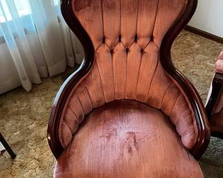 #3	Kimball Victorian Parlor Chair _ Hers carved Rosewood dropped arms	 $150.00 
