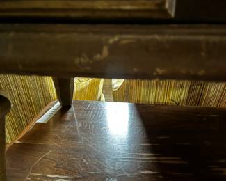 #52	Wood side table with 3 drawers metal pulls (as-is finish) 24x15x23	 $35.00 
