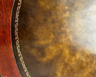 #1	Round Parlor Table 1 Drawer Wood with leather top Brass Feet32x29	 $275.00 
