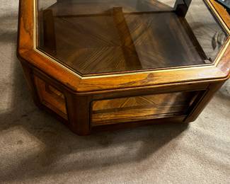 #29	Coffee table glass and wood octagonal (as-is finish) 38x38x16	 $35.00 

