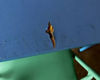 #63	Kids folding table with 2 folding chairs (as-is top)	 $40.00 
