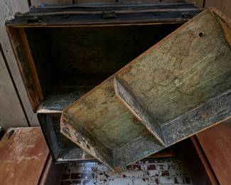 #33	Vintage trunk with tray 33x17x20	 $60.00 
