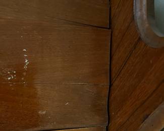 #25	Waterfall wood vanity with mirror 5 drawers (as-is finish) with metal handles 51x18x28x68	 $225.00 
