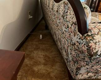 #4	Victorian couch Solid cushion Camel Back hand carved wood 86" long	 $100.00 
