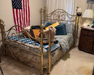 Solid brass queen bed