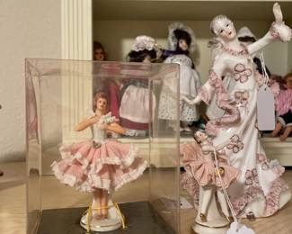 New in box rare Dresden porcelain ballerina 