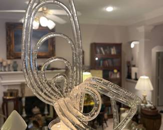 Vintage MCM Mid Century Clear Bubbles Lucite Sculpture Lamp