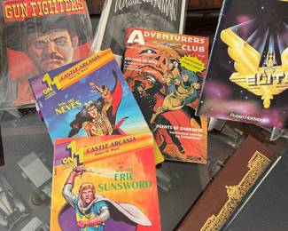 Castle Arcania Adventure Books, George Turner's Book of Gun Fighters 1972, The Dark Wheel by Robert Holdstock 