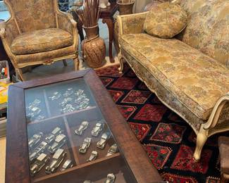 Vintage Persian hand knotted silk area rug