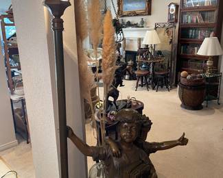 Life size Bronze Children & Outdoor Lantern 