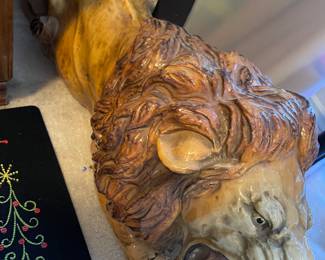 1960's Large glazed composite Lion sculpture