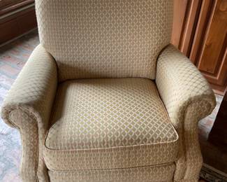 Lane Recliner with Gold Woven Fabric