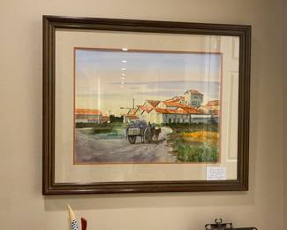 Framed original watercolor
 by Burny Myrick 