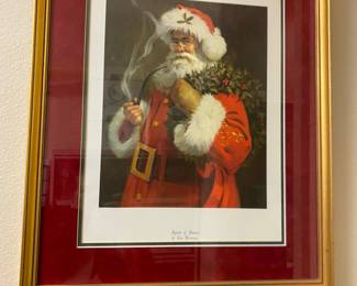 Framed Santa clause print 