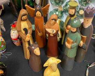 Hand caved Nativity