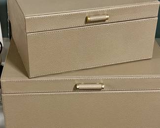 Pottery Barn leather jewelry cases, sold separately.