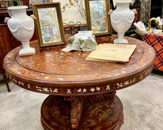 Amazing inlaid Japanese table.