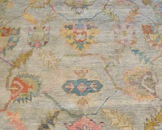 Oushak wool rug, 8.9x11.8'