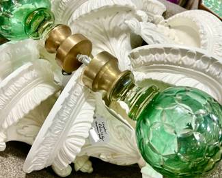 How about this cut green crystal door pulls.