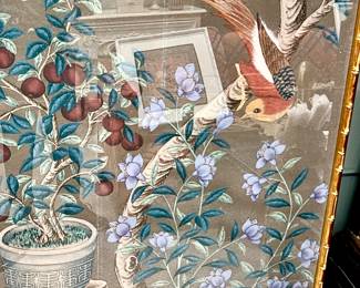 love the art and gold bamboo frames.