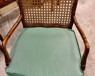 I simply love this chair! Caned back, pinstripe cushion!
