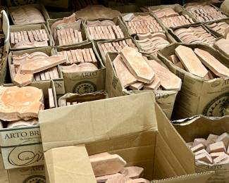 Tons of boxes of Saltillo tile. Modern.
