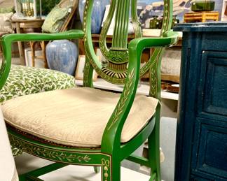 Pair of Baker Furniture Caned seat arm chairs. Stunning!