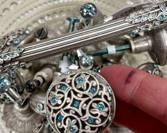 Edgar Berch Ball with Swarovski crystal knobs and pull.