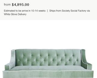 Monroe Tassel Sofa Society Social. This sofa is slightly different. Not tufts.