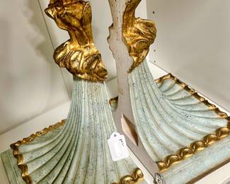 Love these turquoise and gold sconces.