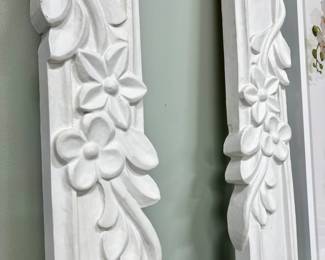 pair of huge white floral frames. sold separately. Make a statement!