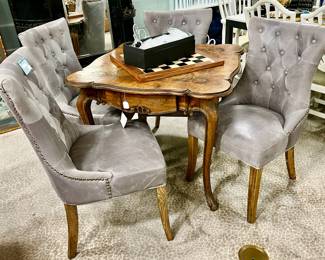 Antique French burled walnut game table. Retail $1850. Not our price.