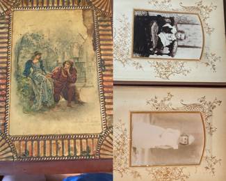 Antique photo album with some Tin pictures and additional other pictures