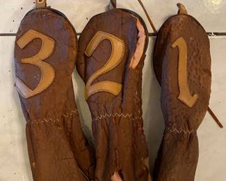 Antique Golf Club Covers; leather